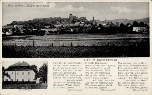 Ak Poběžovice Ronsperg Region Pilsen, Panorama, Sankt Georgen