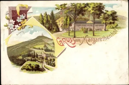 Litho Königswinter im Rhein Sieg Kreis, Oelberg und Margarethenhof