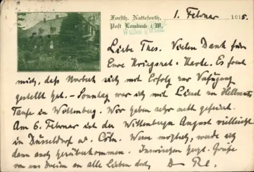 Ak Lembeck Dorsten in Westfalen, Forsthaus Natteforth