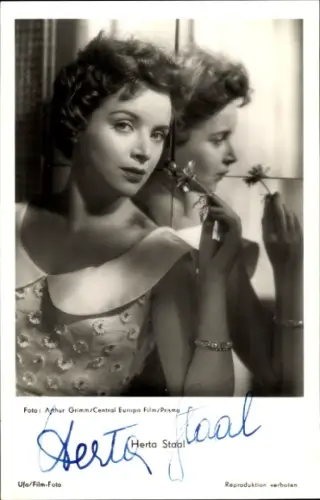 Ak Schauspielerin Herta Staal, Portrait, Autogramm