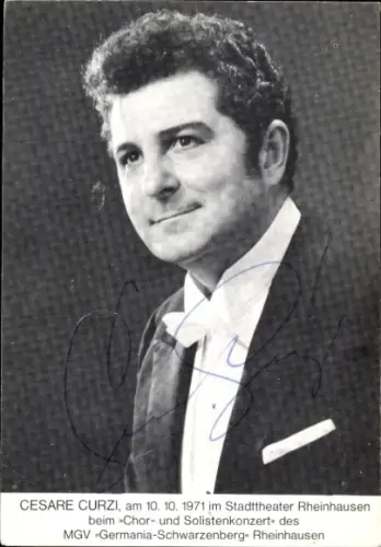 Ak Sänger Cesare Curzi, Portrait, Autogramm