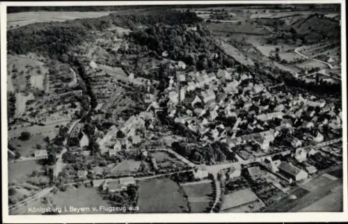 Ak Königsberg in Bayern Unterfranken, Fliegeraufnahme