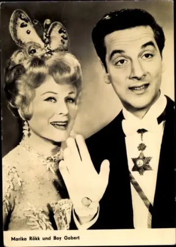 Ak Schauspieler Marika Rökk und Boy Gobert, Tänzerin, Portrait, Fledermaus