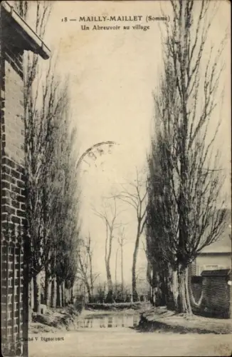 Ak Mailly Maillet Somme, Un Abreuvoir au village