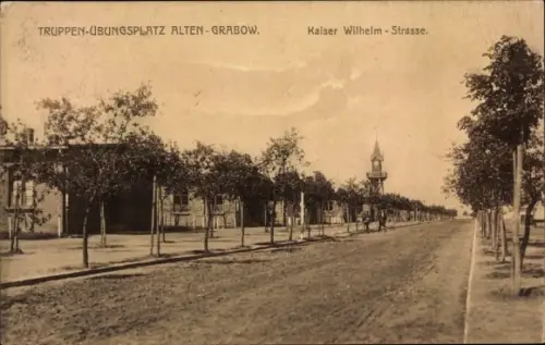 Ak Altengrabow Möckern in Sachsen Anhalt, Truppenübungsplatz, Kaiser Wilhelm-Straße