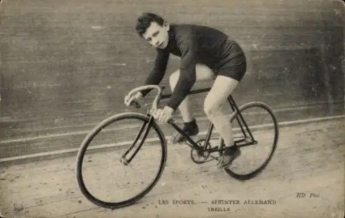 Ak Radrennfahrer Theille, deutscher Sprinter
