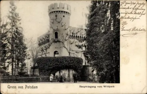 Ak Wildpark Potsdam, Haupteingang