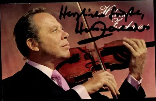 Ak Violinist und Komponist Helmut Zacharias, Autogramm
