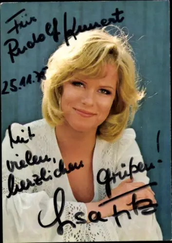 Autogrammkarte Sängerin Lisa Fitz, Portrait, Autogramm