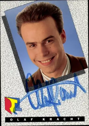 Autogrammkarte Moderator Olaf Kracht, Portrait, Autogramm, RTL Plus