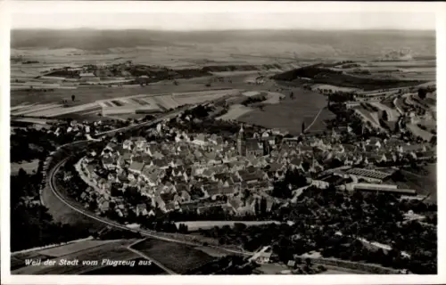 Ak Weil der Stadt in Württemberg, Fliegeraufnahme
