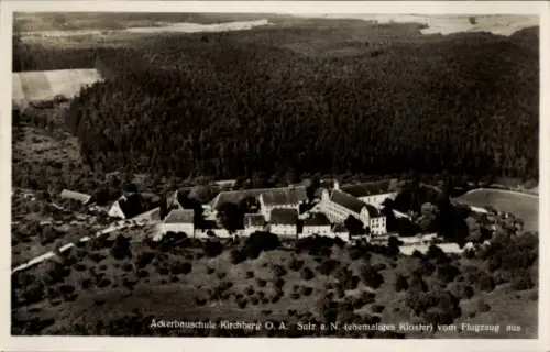 Ak Sulz am Neckar, Ackerbauschule Kirchberg, ehemaliges Kloster, Luftaufnahme