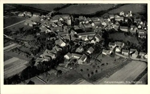 Ak Kerspenhausen Niederaula Hessen, Luftaufnahme