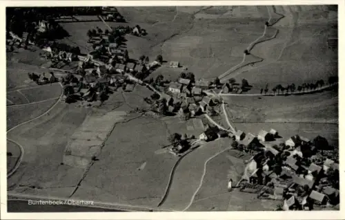 Ak Buntenbock Clausthal Zellerfeld Oberharz, Fliegeraufnahme
