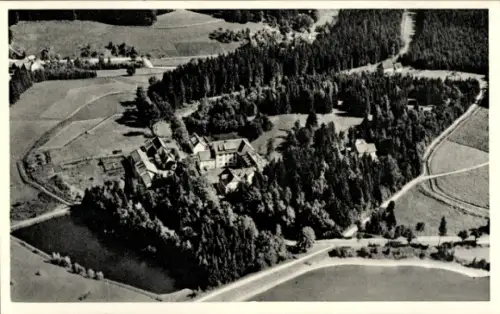 Ak Erbprinzentannne Clausthal Zellerfeld im Oberharz, Luftaufnahme von Erbprinzentanne, umgeben v