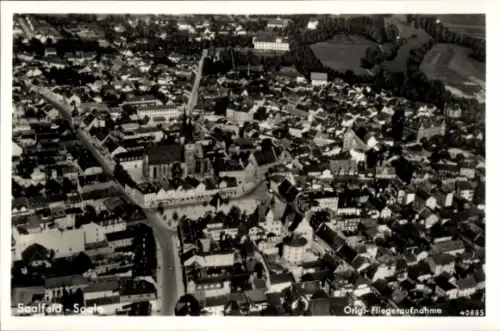 Ak Saalfeld an der Saale Thüringen, Fliegeraufnahme