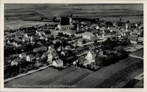 Ak Pfaffenhausen in Oberschwaben Unterallgäu, Luftaufnahme