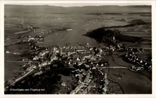 Ak Bräunlingen im Schwarzwald Baden, Fliegeraufnahme