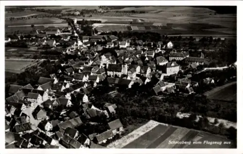 Ak Schrozberg in Württemberg, Luftaufnahme