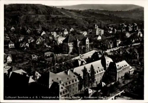 Ak Bensheim an der Bergstraße Hessen, Luftaufnahme  Bergstraße, Häuser, Landschaft