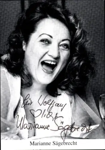 Ak Schauspielerin Marianne Sägebrecht, Portrait, Autogramm