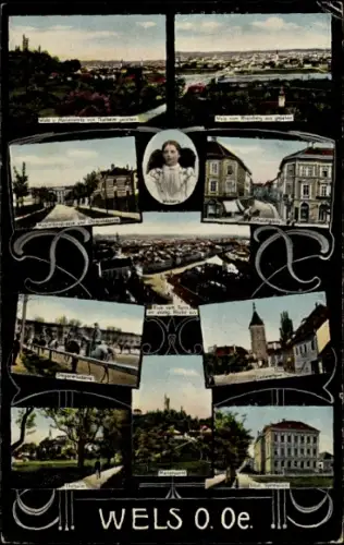 Ak Wels in Oberösterreich, Panorama, Teilansichten
