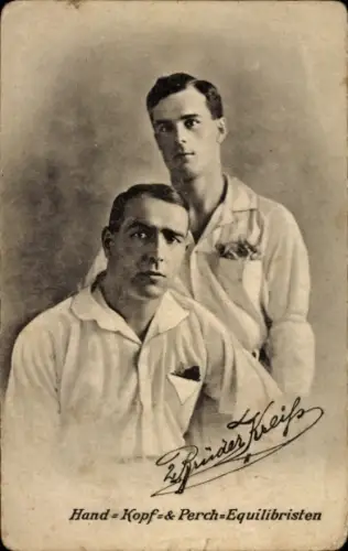 Ak 2 Brüder Kreiss, Hand-Kopf- und Perch-Equilibristen
