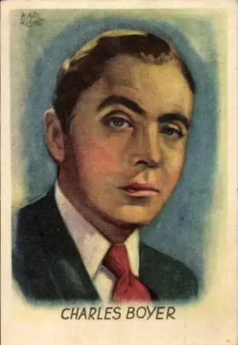 Künstler Ak Karl Röhe, Schauspieler Charles Boyer, Portrait