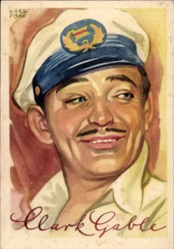 Künstler Ak Karl Röhe, Schauspieler Clark Gable, Portrait