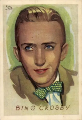 Künstler Ak Karl Röhe, Sänger und Schauspieler Bing Crosby, Portrait