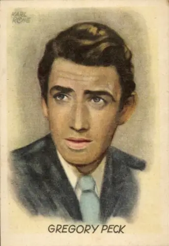 Künstler Ak Karl Röhe, Schauspieler Gregory Peck, Portrait
