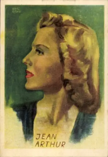 Künstler Ak Karl Röhe, Schauspielerin Jean Arthur, Portrait