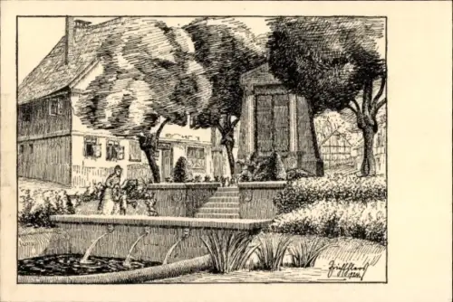 Künstler Ak Eschershausen im Weserbergland, Kriegerdenkmal