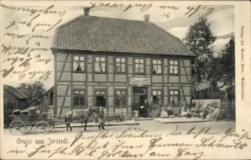 Ak Jerstedt Goslar am Harz, Gasthaus, Fuhrwerk