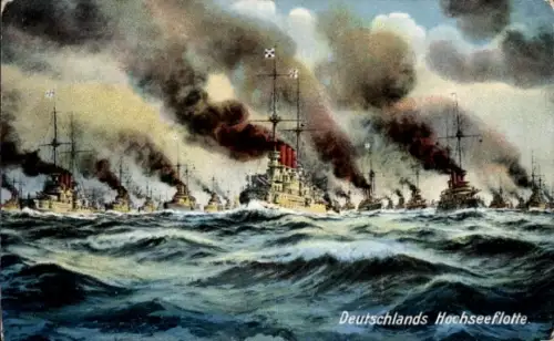 Ak Deutsche Kriegsschiffe, Hochseeflotte, Kaiserliche Marine