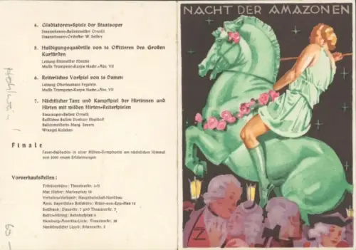 Klapp Künstler Ak Hohlwein, Ludwig, Nymphenburg München, Die Nach der Amazonen, Parkfest 1936