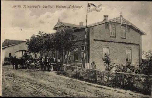 Ak Achtrup in Nordfriesland, Gasthof Lauritz Jörgensen