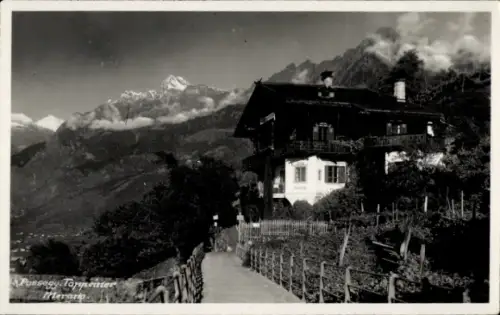 Foto Ak Meran Merano Südtirol, Passegg Tappeiner, Pensionat Saxifraga