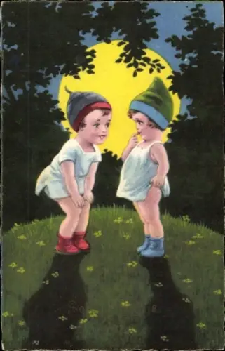 Ak Kinder, Treffen beim Mondschein