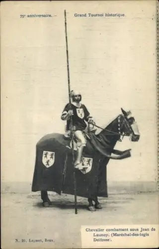 CPA Grand Tournoi historique, Chevalier combattant sous Jean de Launoy