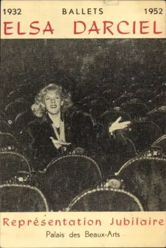 Ak Schauspielerin Elsa Darciel, Ballett 1952