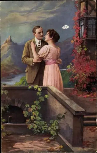 Künstler Ak Manstedt, E., Spätsommerabend am Rhein