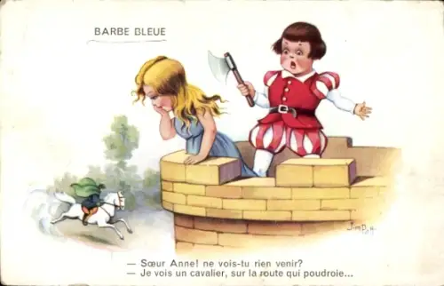 Künstler Ak Patt, J., Junge Frau und Ritter, Prinz zu Pferde