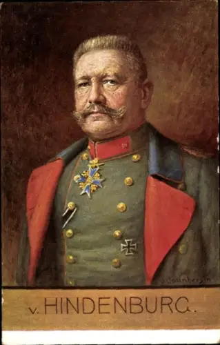 Künstler Ak Generalfeldmarschall Paul von Hindenburg