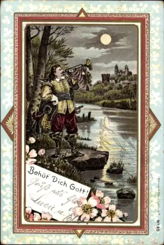 Passepartout Ak Trompeter von Säckingen, Behüt Dich Gott
