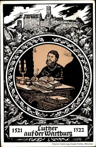 Passepartout Steindruck Ak Eisenach, Luther auf der Wartburg, Feier 1921