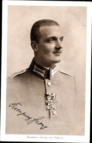 Ak Kronprinz Georg von Sachsen, Portrait, Uniform, Orden