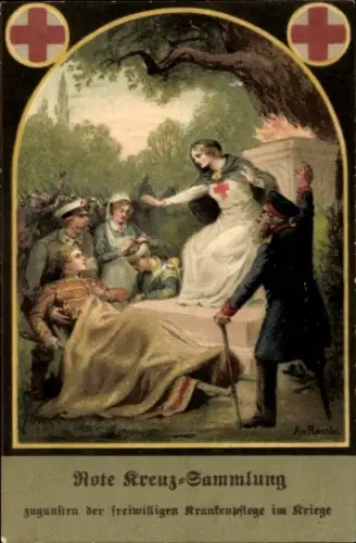 Künstler Ak Roessler, A. v., Rote Kreuz Sammlung, freiwillige Krankenpflege, Krankenschwester