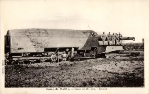 Ak Mailly le Camp Aube, Camp militaire, Canon de 285mm Berceau