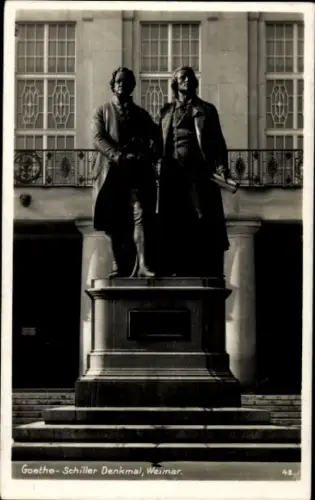 Ak Weimar in Thüringen, Goethe und Schiller Denkmal